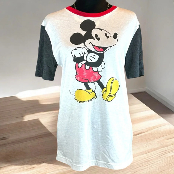 mickey mouse ringer tee Small Reglan Small Retro - Picture 1 of 5